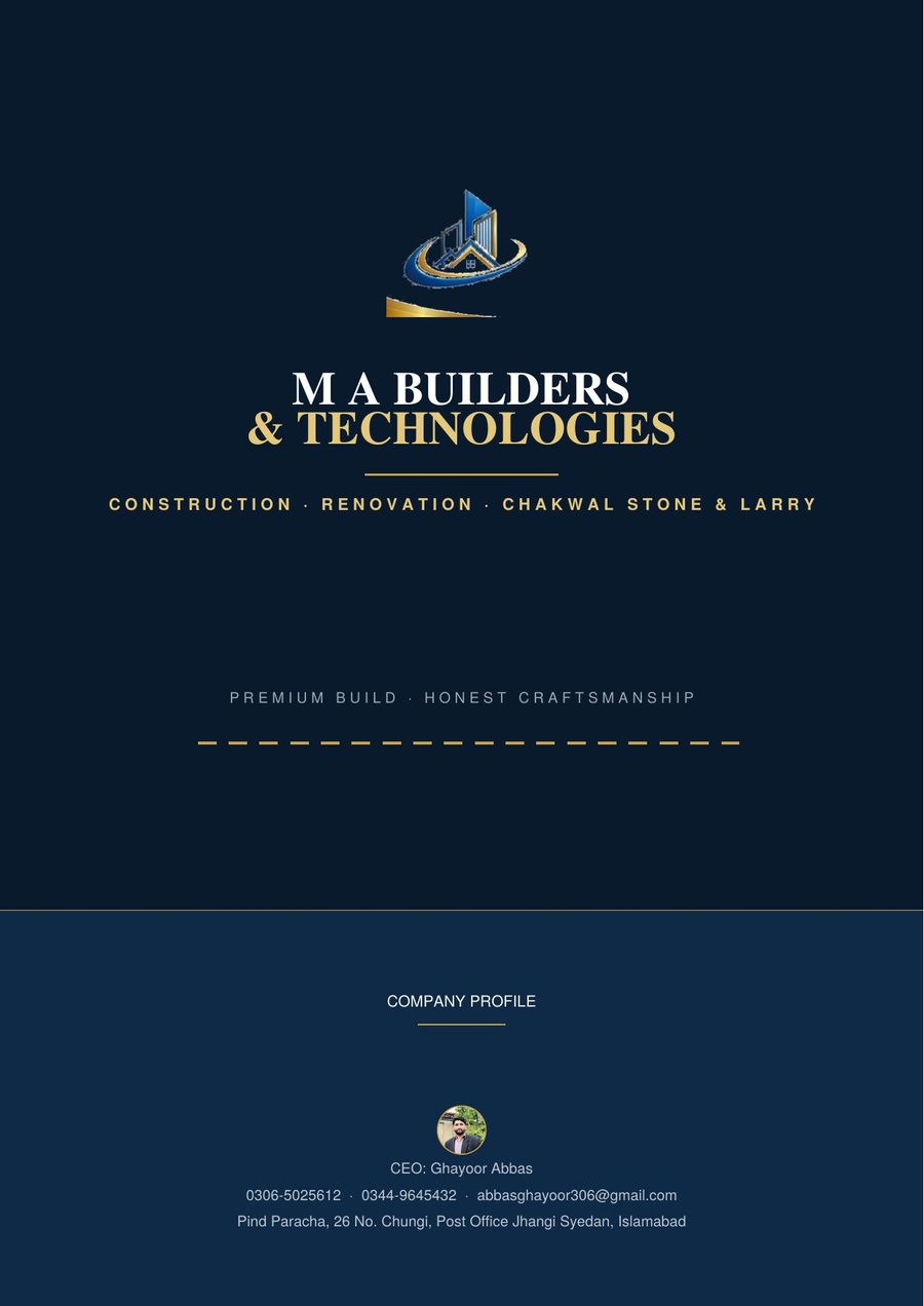 M A Builders & Technologies company profile — cover page